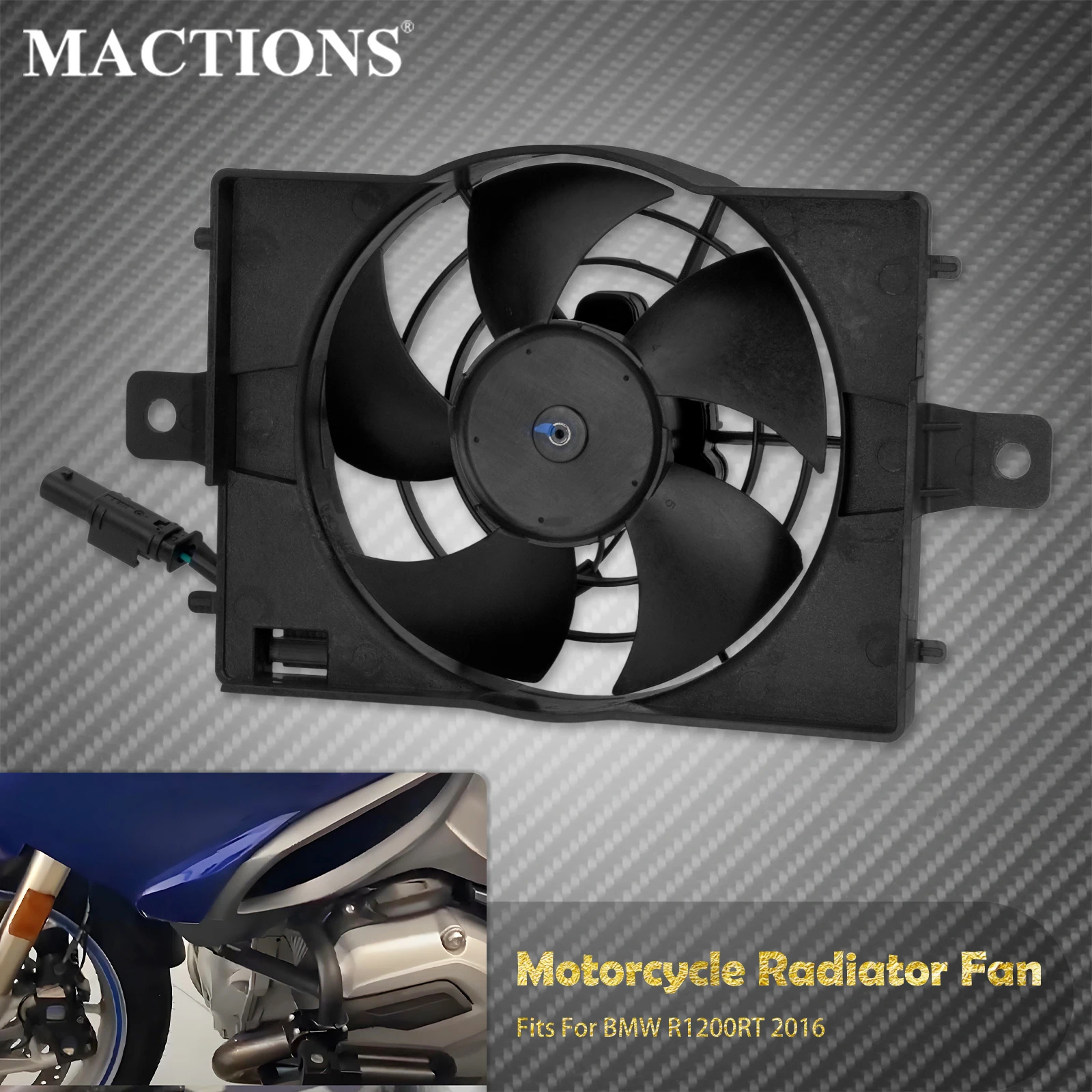 

Motorcycle Engine Cooler Radiator Cooling Fan Black Plastic Accessories For BMW R1200 RT R1200RT 2016 Water Tank CoolFlow Fan