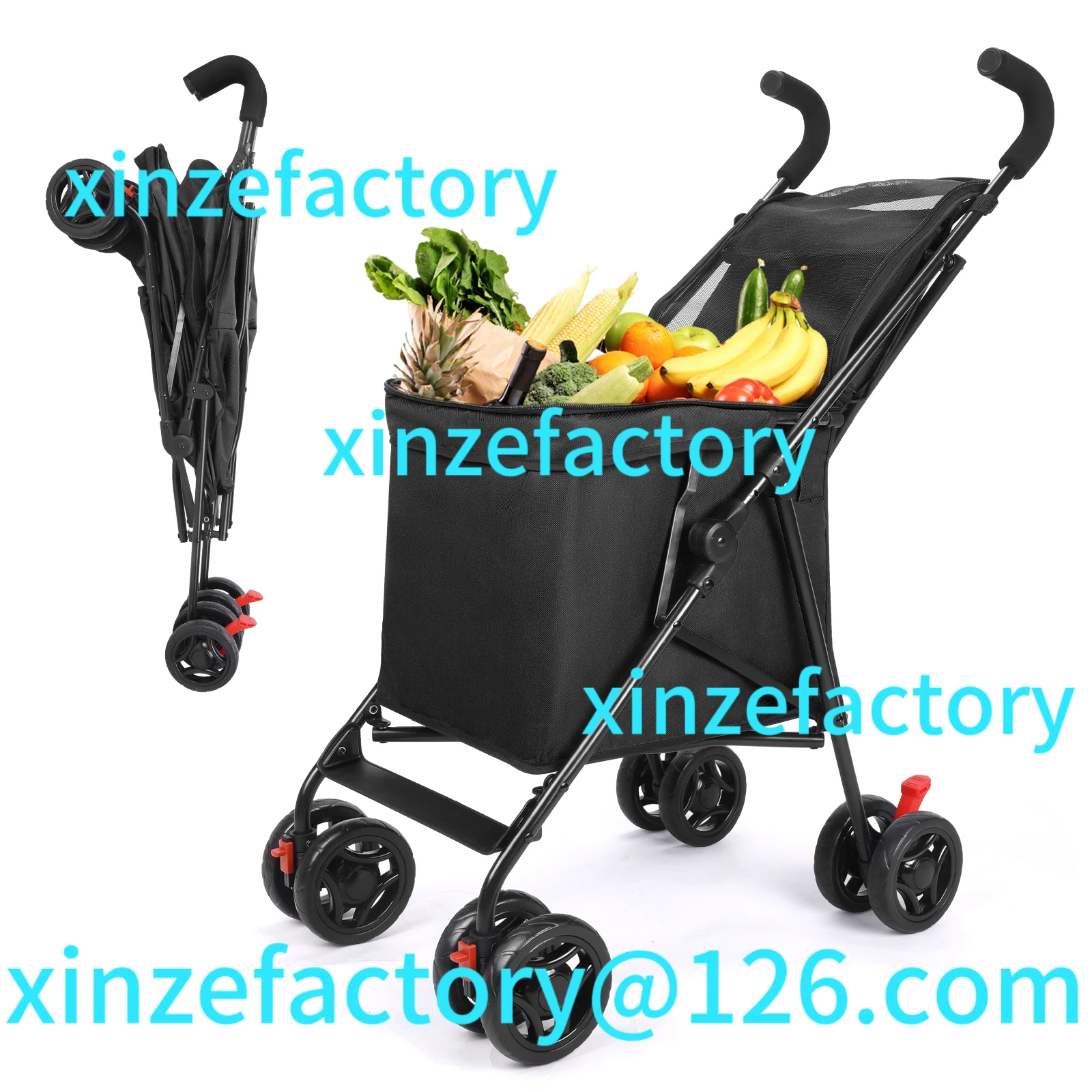 

Customizable Multifunctional Cart Folding Portable Durable Lightweight Market Purchase Bag Trolley,Pet Stroller,For Picnic