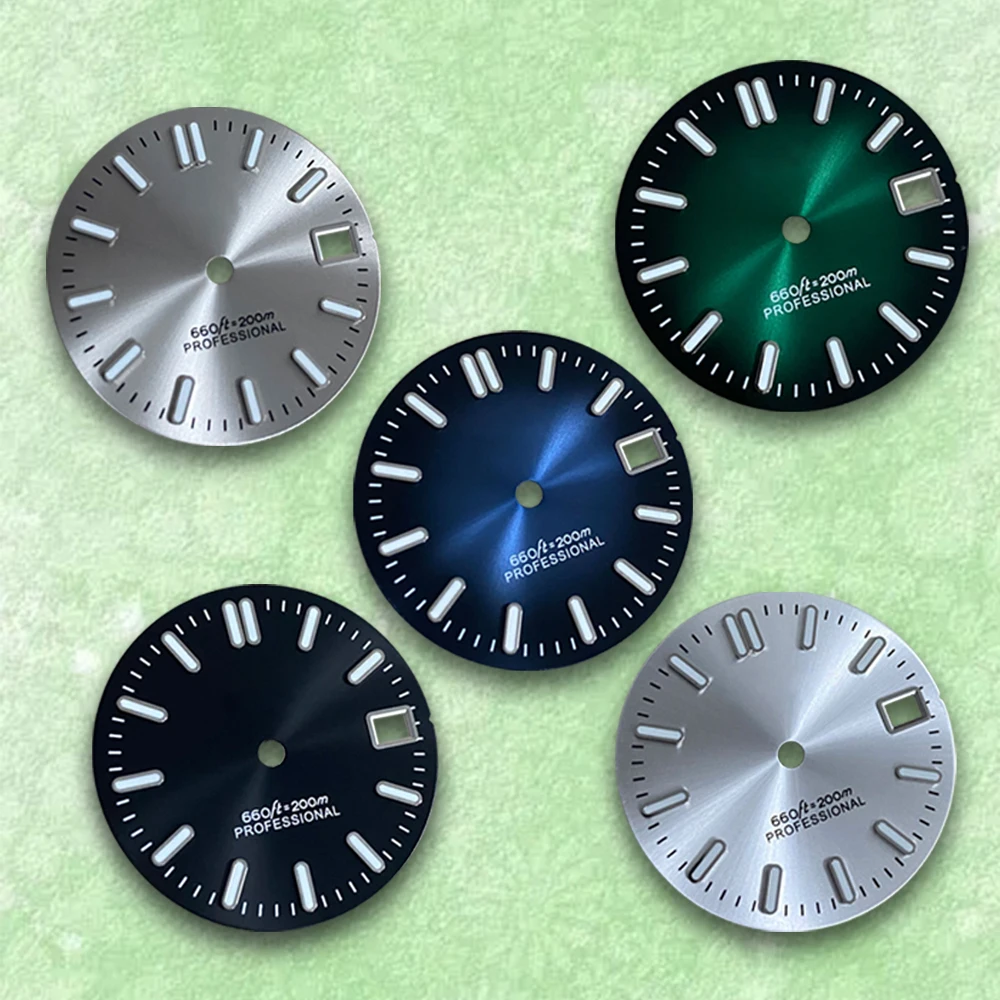 

NH35/NH36/4R/7S 28.5mm S Logo Dial Suitable For Japanese Automatic Movement Green Luminous Watch Modification Accessories