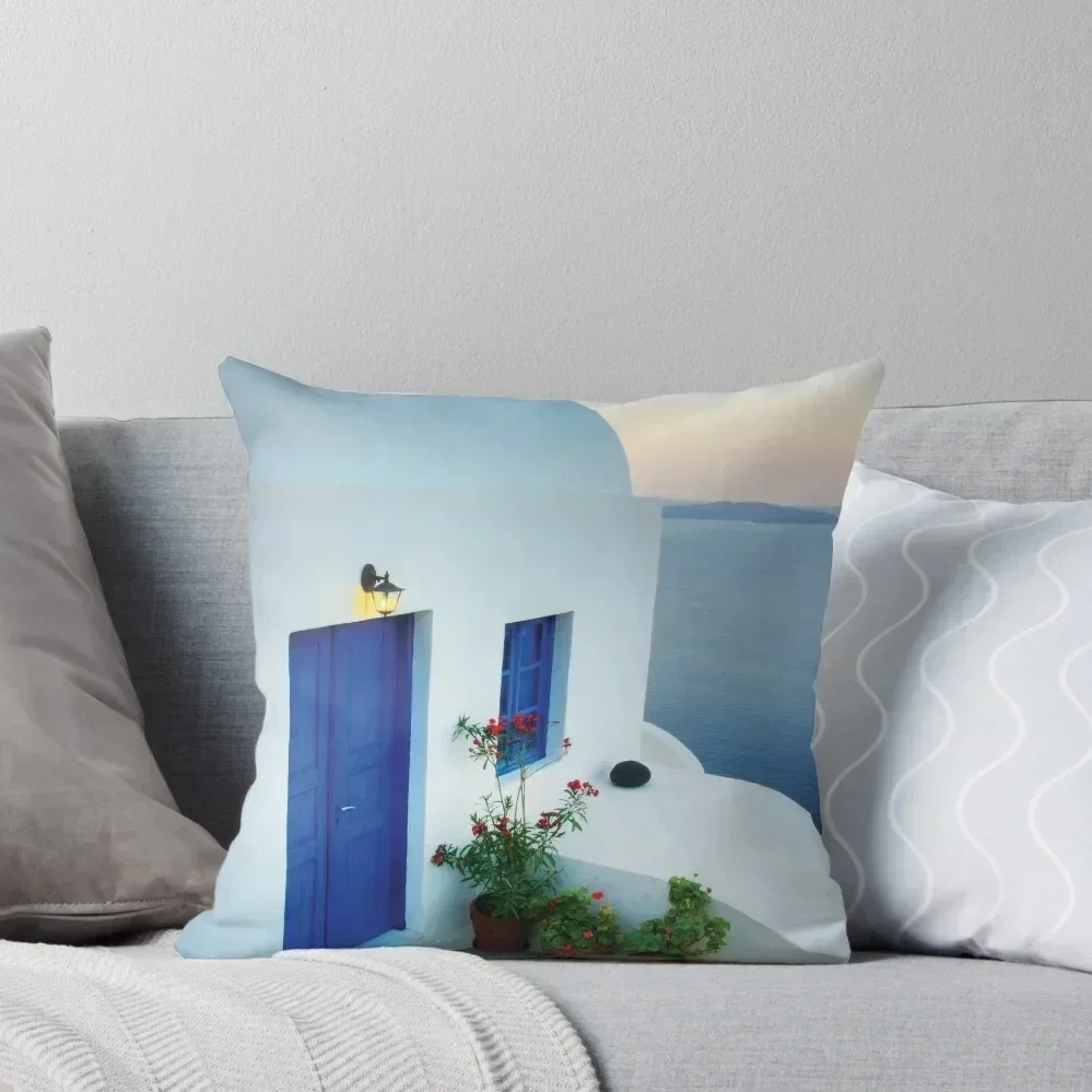 

Oia, Santorini Throw Pillow pillow pillowcase Decorative Cover For Living Room Sitting Cushion Christmas Pillows pillow