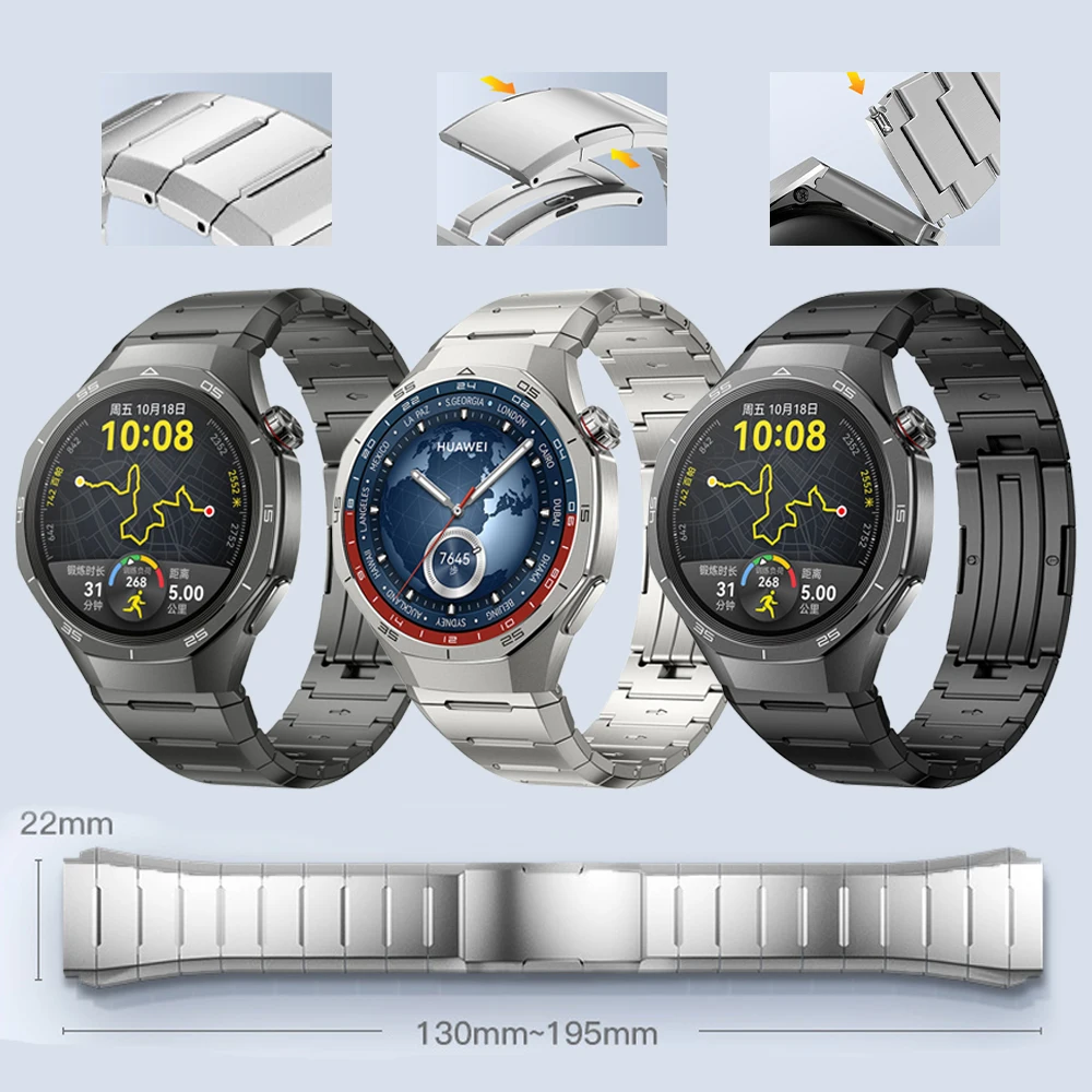 

Ремешок для часов из нержавеющей стали с геометрическим вырезом для Huawei GT6 Pro/Ultimate 2, металлический сменный ремешок для часов для HUAWEI GT6 5 4 46 мм