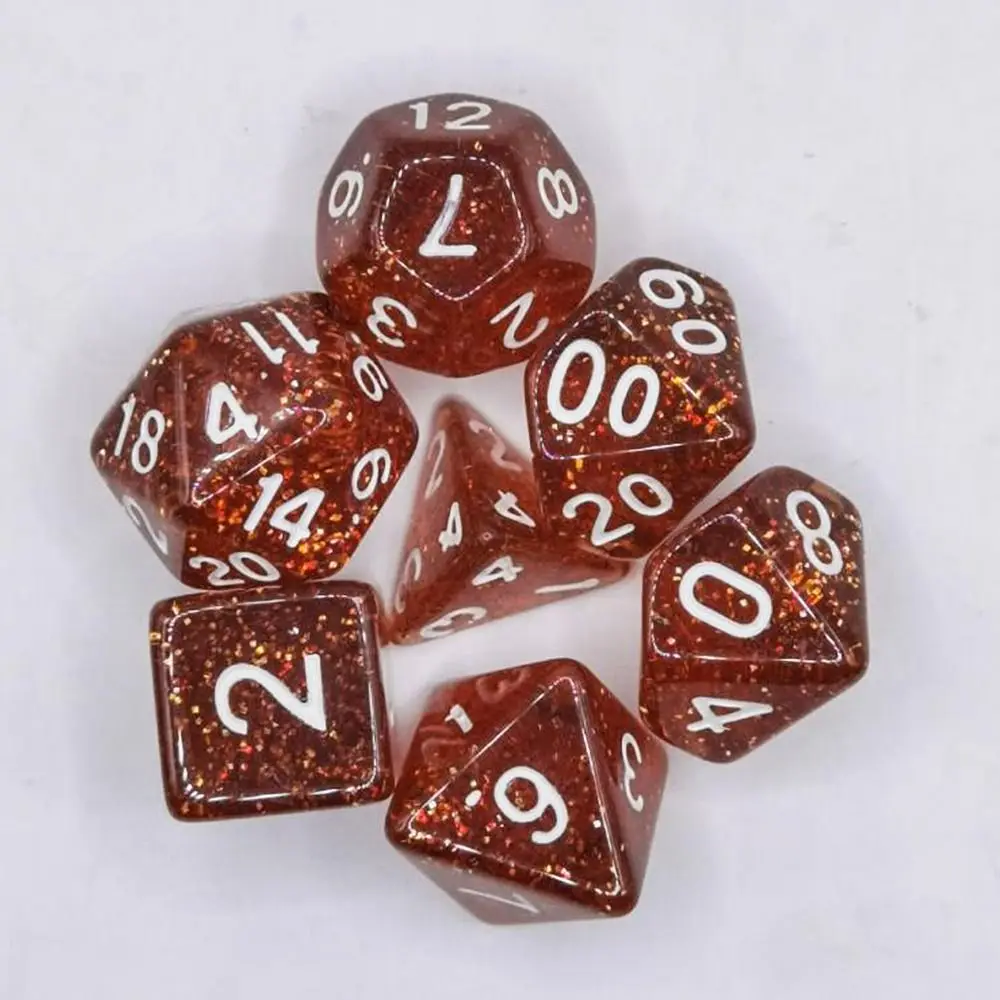 7Pcs/set 7-Die Table Game DND Dice Double Colors D4 D6 D8 D10 D12 D20 Polyhedral Dice Acrylic Party Game Game Dice TRPG DND