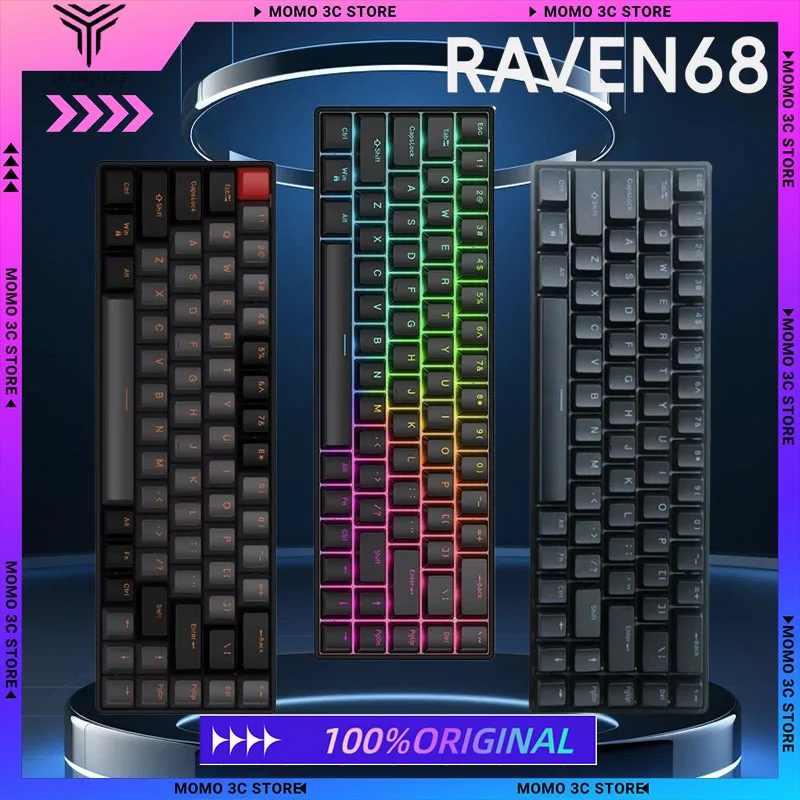 

Teamwolf RAVEN68 Wired Mechanical Keyboard 8K Magnetic Switch RGB Quick Trigger Valorant Gaming Keyboard Pc Gamer Accessories