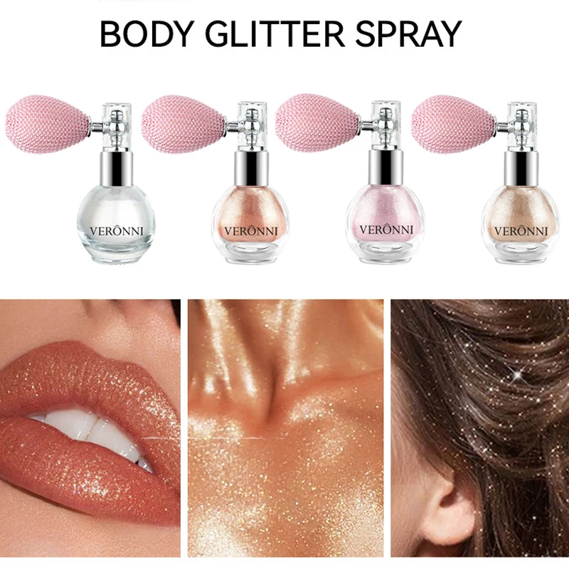 Glitter Spray Highlighter Powder Diamond High Gloss Air Bag Powder Fragrance Shiny High Light Glitter Face Body Makeup Cosmetics