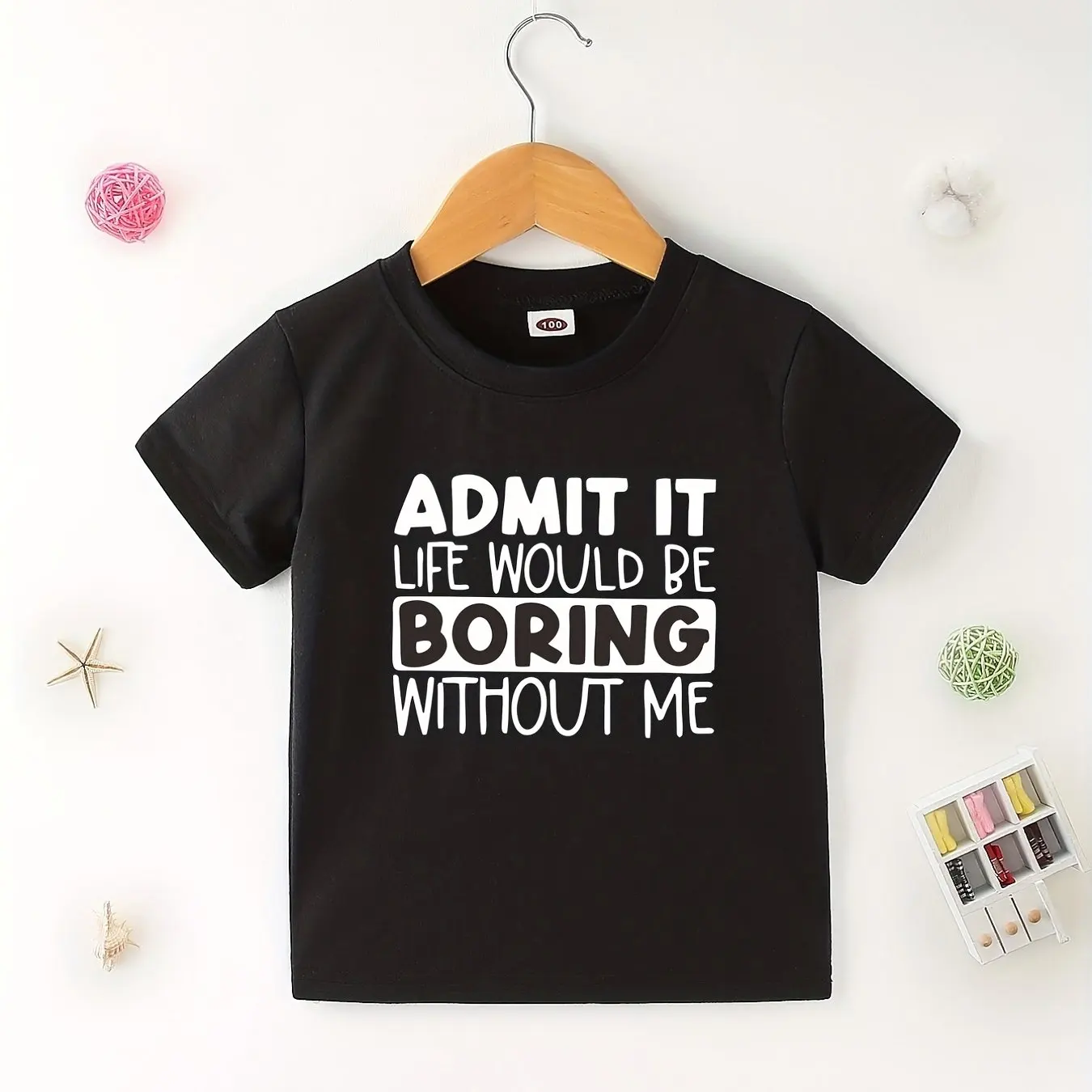 

Funny Quote T-Shirt for Kids - 'Admit It Life Would Be Boring Without Me' Graphic Tee - Cute and Comfortable Casual Wear