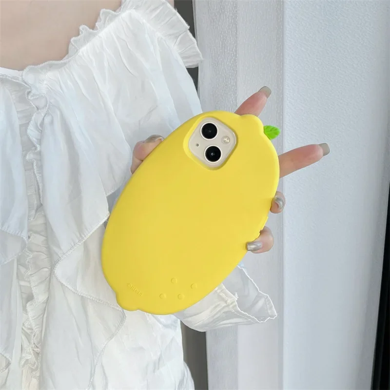 Cute Fruit Yellow Lemon pattern Phone Case for iPhone 15 14 13 12 Pro Max  Cartoons Silicone Shockproof Protective Cover