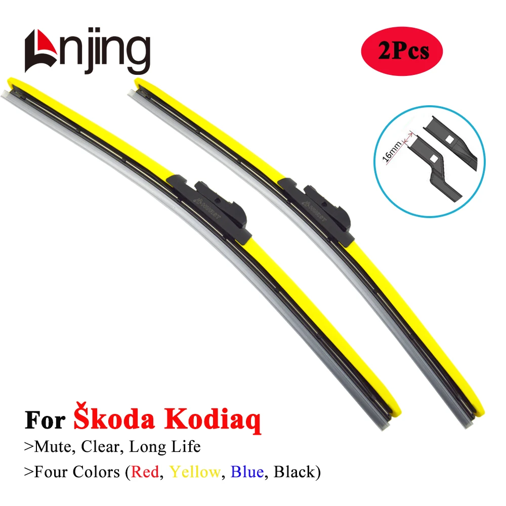 LNJING Colorful Windshield Wiper Blade For Skoda Kodiaq SUV NS7 NV7 2016 2017 2018 2019 2020 2021 2022 2023 2024 Car Accessories