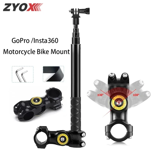 Soporte de montaje para manillar de motocicleta, accesorios para Cámara de Acción Insta360 X3 X4, soporte de montaje para bicicleta para GoPro 12 11 10