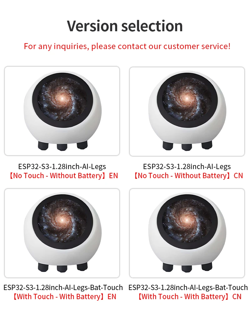 For XiaoZhi DeepSeek AI Voice Chat Robot Ball ESP32-S3 1.28inch LCD N16R8 Development Board espHome Assistant Wifi Weather Clock - 7