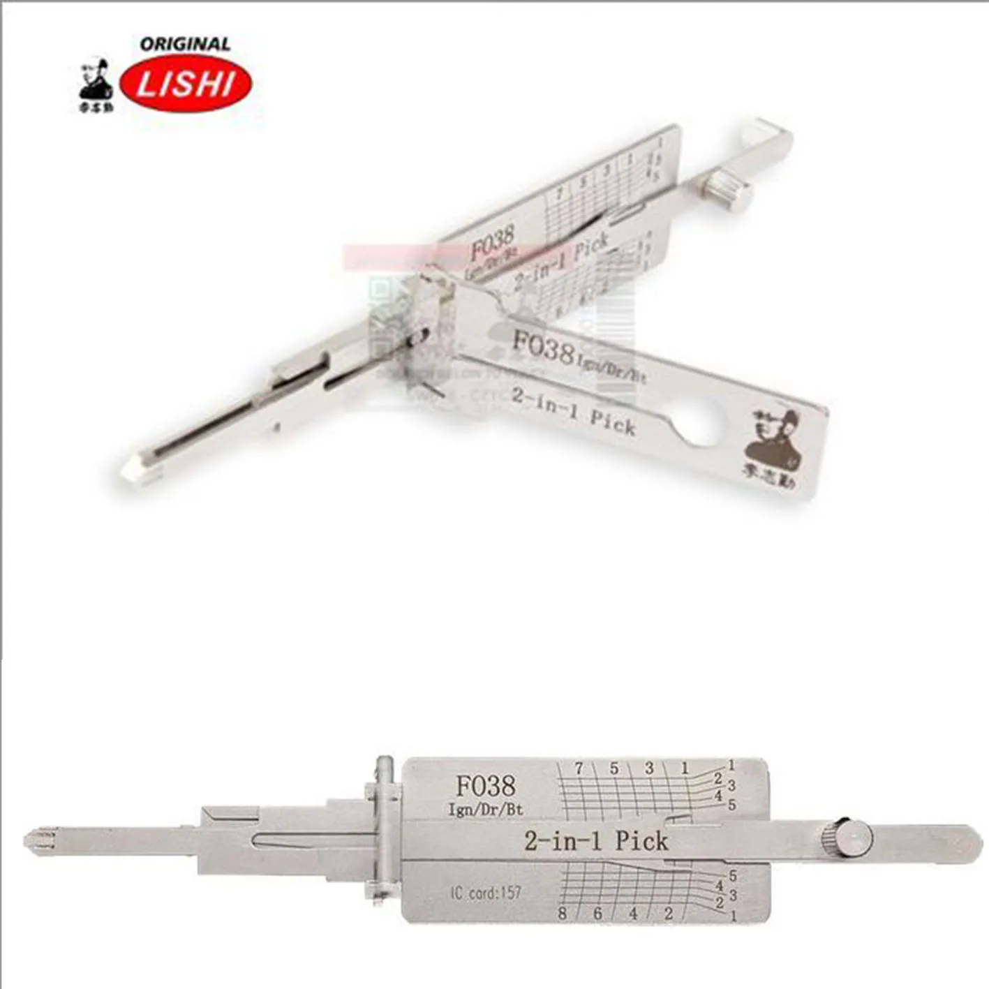 LISHI Auto. Pick - FOR FORD - Suits Keyways FO-15D.P (FO38R) - IGN/DR/BT *Anti - Glare*