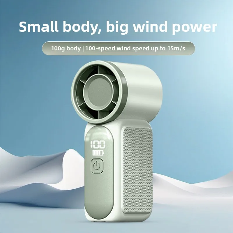 Popular handheld fan with turbo high-speed strong airflow, USB rechargeable, long battery life, portable for outdoor use