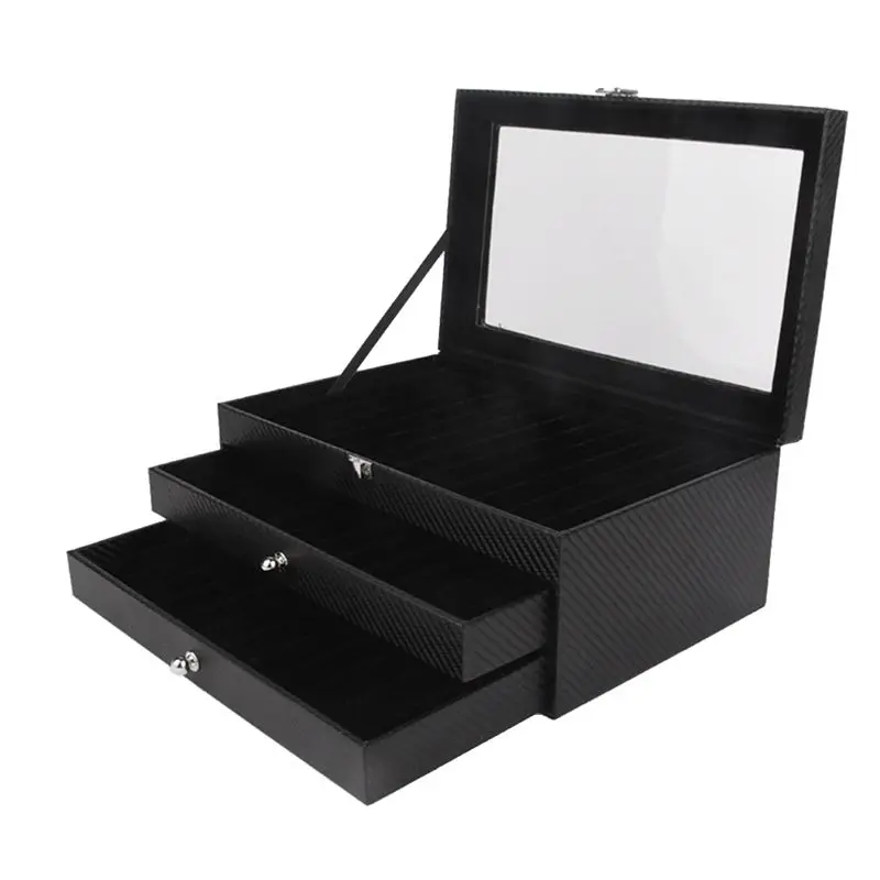 

1 Piece 36 Slots Wooden Pen Display Storage Box Luxury 3 Layer PU Pen Case Pen-Collection Organizer 3