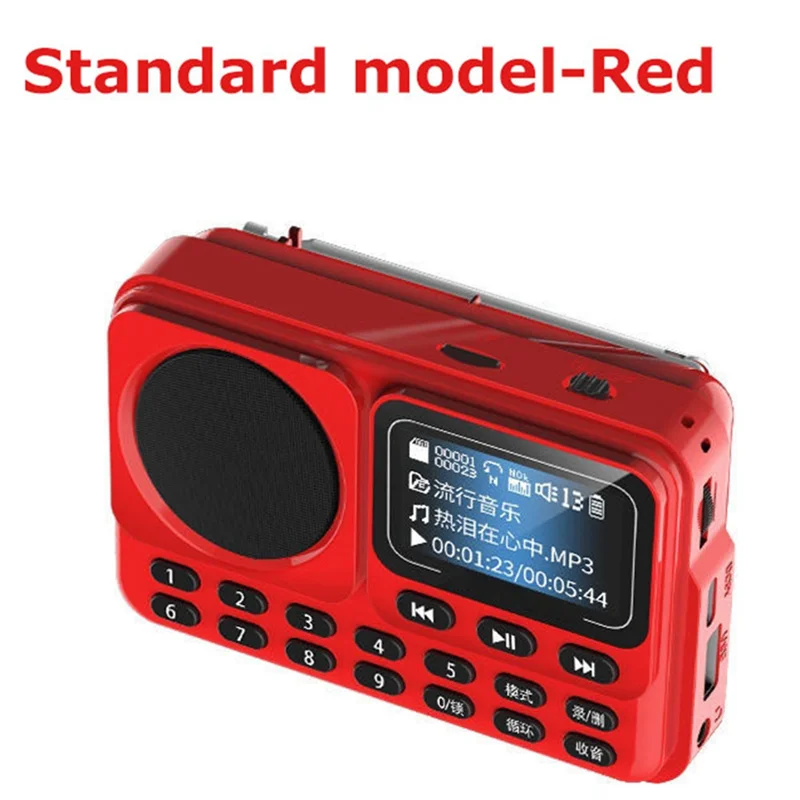AAAEL-Recording Support Hifi Bluetooth Speaker FM Radio Portable Receiver Multifunctional Clock LED Lyrics Display