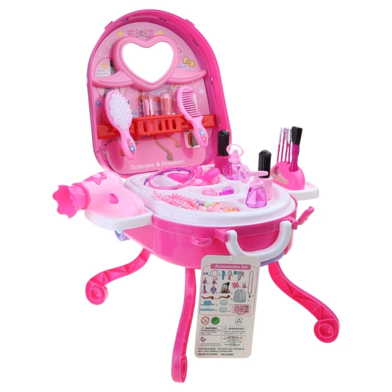 Y1UB Kids Makeup Pretend Makeup for Toddler Girls Fake Makeup with Suitcase