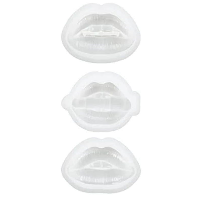 3 Piece Lips Resin Mold 3D Phone Holder Phone Stand Molds Resin Art Molds Ornament Silicone UV Epoxy Casting Molds A