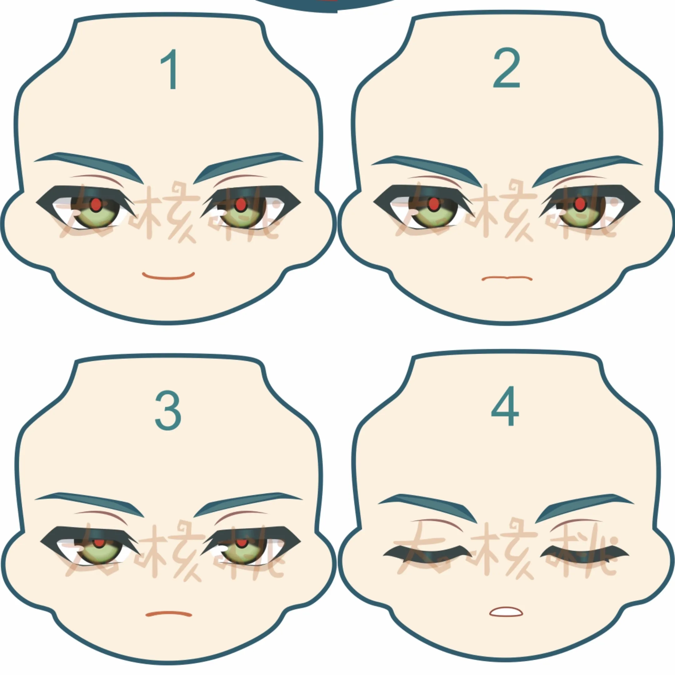 Zenless Zone Nul Lichter Ob11 Gezicht voor 1/12 BJD Pop Water Sticker Faceplates Anime Game Cosplay Speelgoed Accessoires
