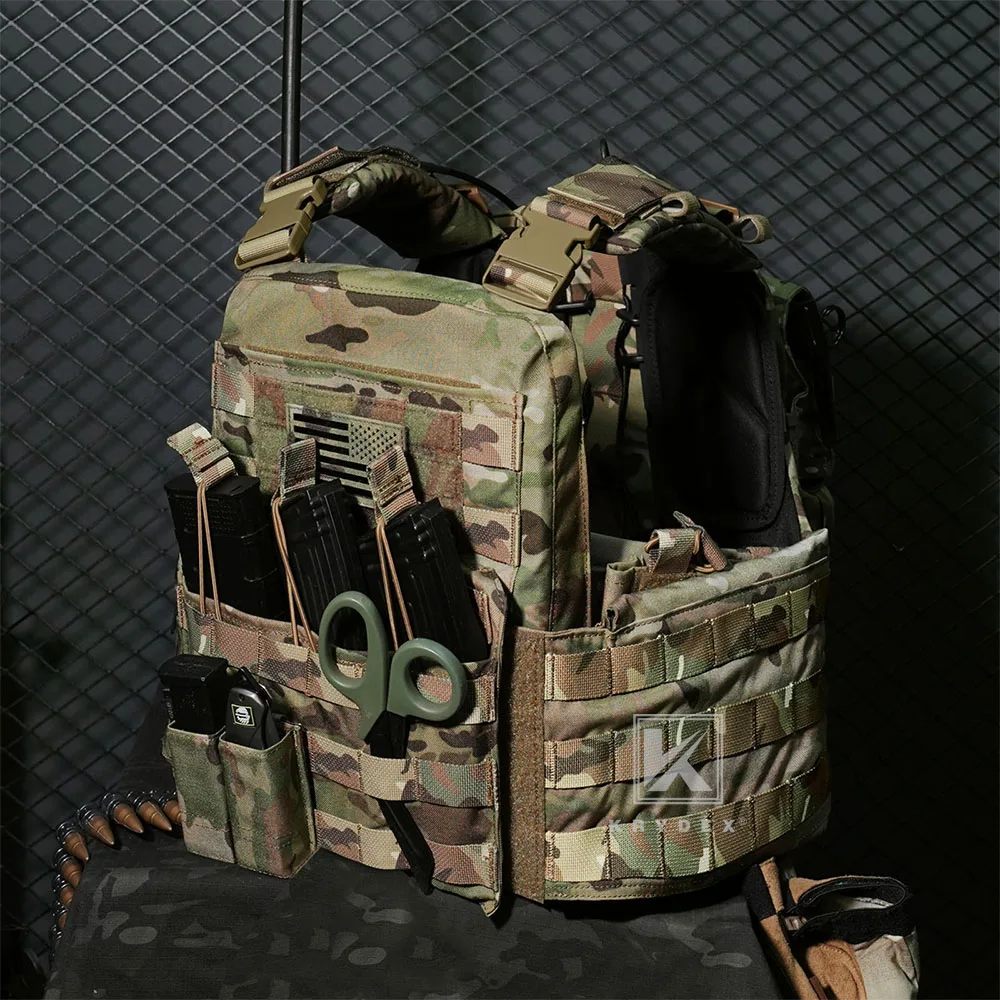 Imagem -03 - Krydex-tactical Molle Placa Transportadora Heavy Duty Body Armor Airsoft Paintball Exército Combate de Proteção Camo Colete Acessório