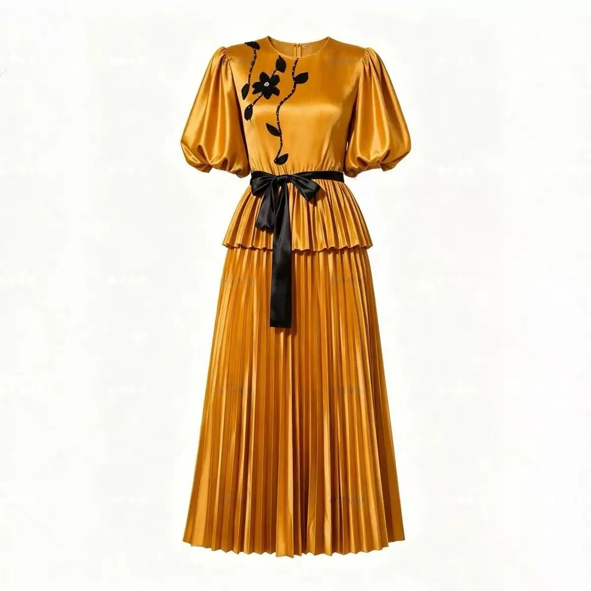 Miyake High-end Fashion Suit Age-reducing Loose and Thin Top Women's Pleated High-waisted Chiffon Skirt Two-piece Set
