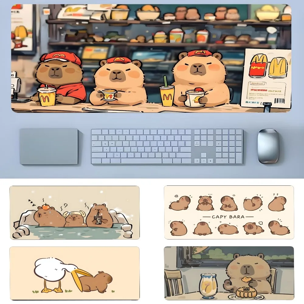 Capybara Cartoon Cute Mousepad New Arrivals Large Gaming Mousepad L XL XXL Gamer Mouse Pad Size For Keyboards Mat