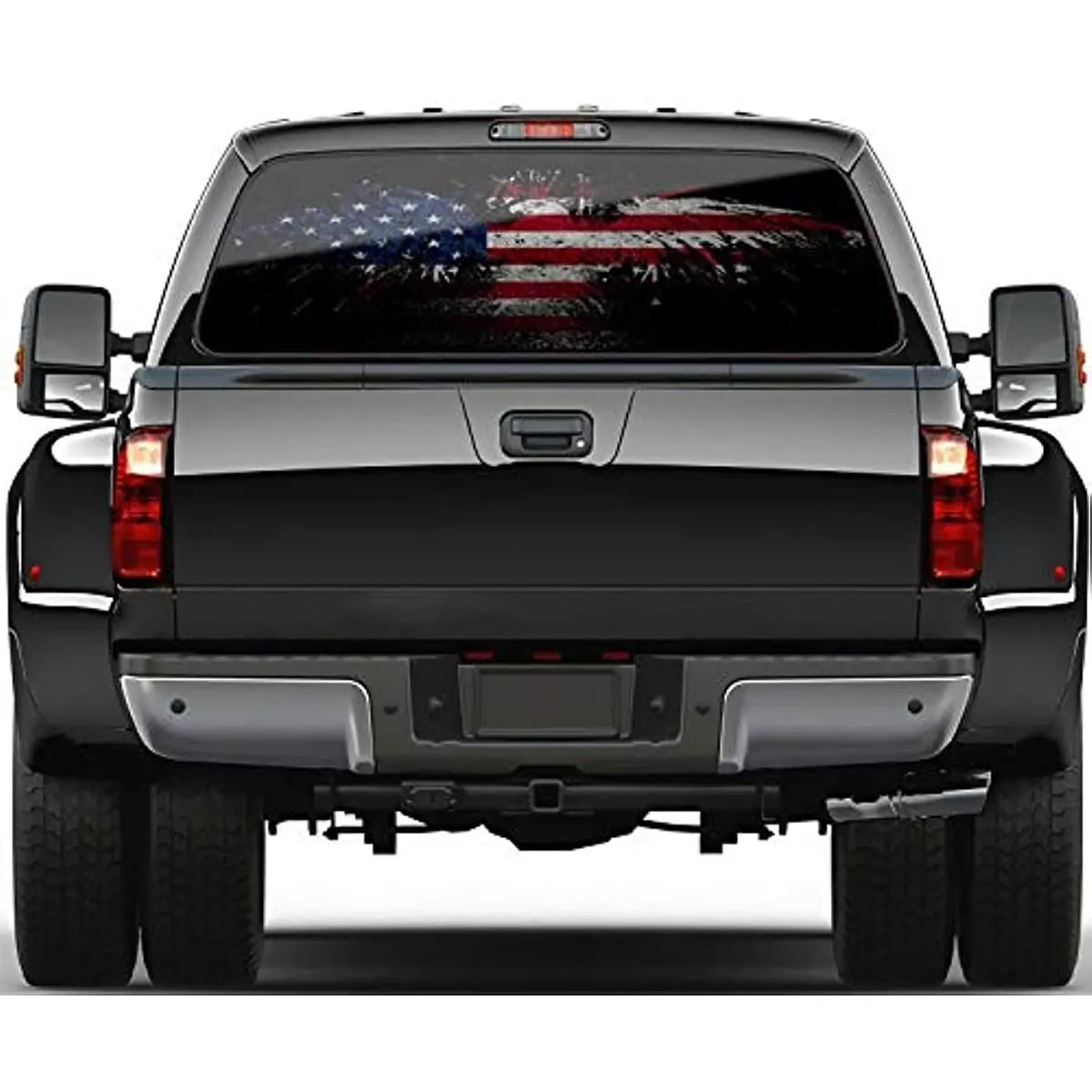 WILDLAVIE Rear Window Perforated Sticker American Flag Eagle Graphic Patriotic Decoration Vinyl Decal Size 66