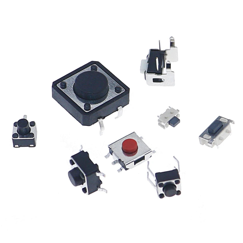 250pcs 25Type Micro Switch Assorted Push Button Tact Switches Reset Mini Leaf Switch SMD DIP 2*4 3*6 4*4 6*6 Diy Mixed Box kit