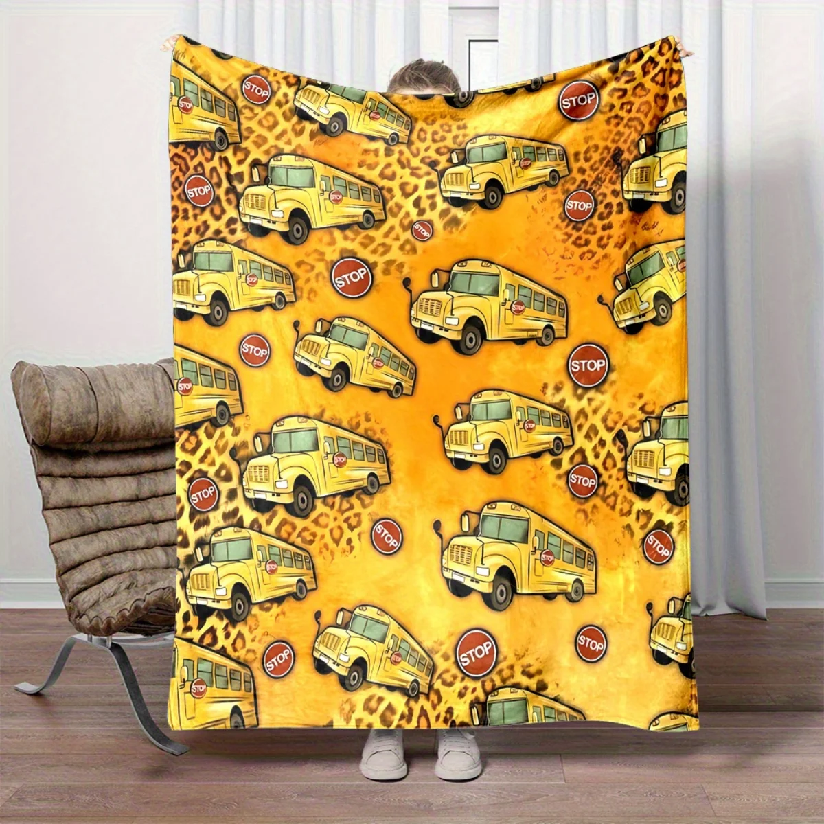 

Удобное желтое фланелевое одеяло с школьным автобусом и леопардовым принтом, идеально подходит для диванов, кроватей, офисов, путешествий, кемпинга, Рождества.