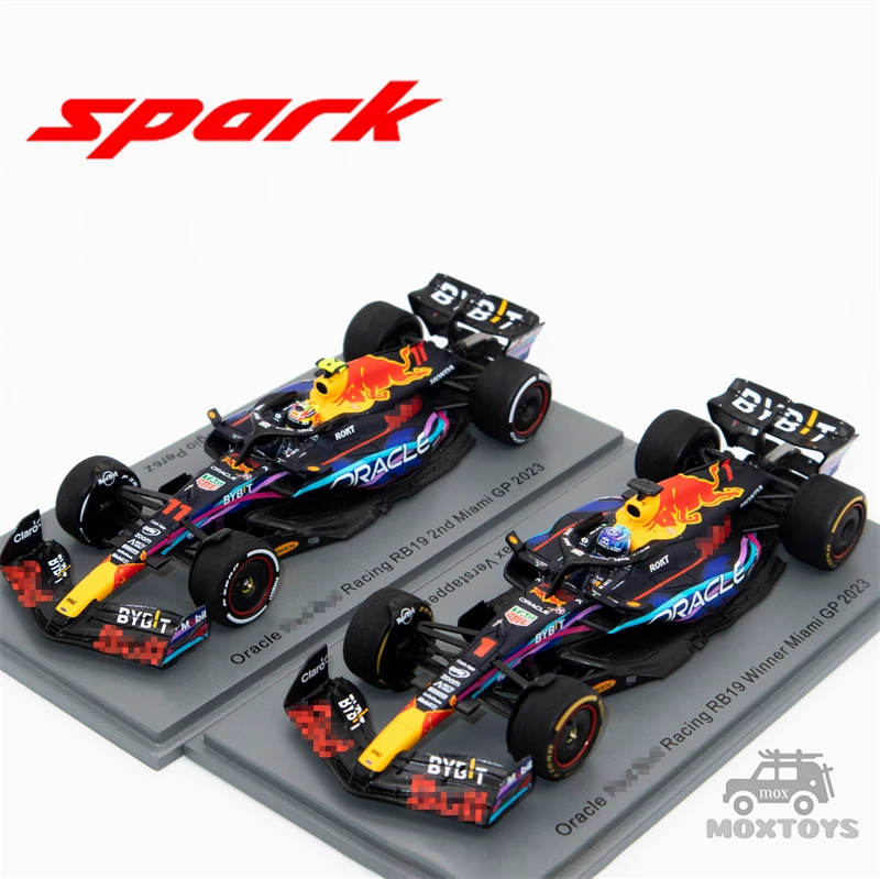 Spark 1:43 Oracle RBRacing RB19 No.1 Max Winner / No.11 2nd Miami GP 2023 Sergio Perez Model Car