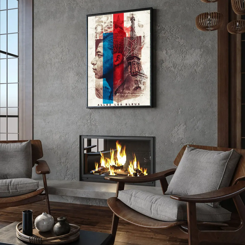 K-Kylian M-Mbappe Posters Football Player Canvas Art Print Home Decoration Wall Painting Picture for Boy Room Decor