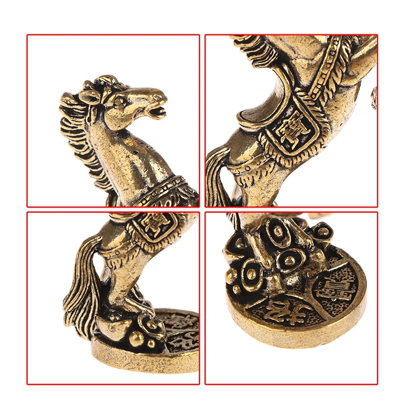 Bronze Horse Desktop Decoration Living Room Tea Table Sculpture Metal Craft Chinese Zodiac Horse Statue Home Decorations