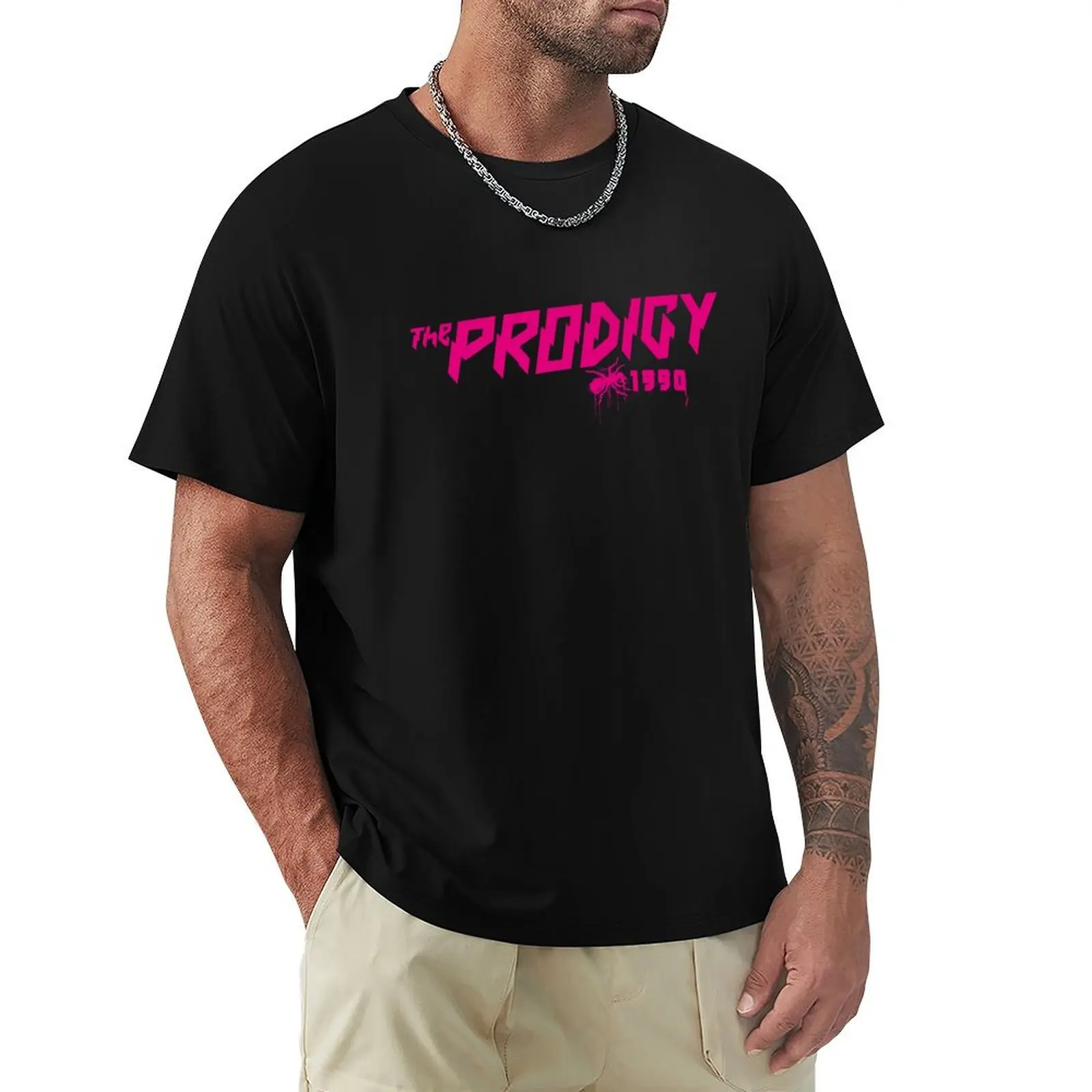 Theprodigy - techno edition pink T-Shirt Big Size Crew Neck T-Shirt
