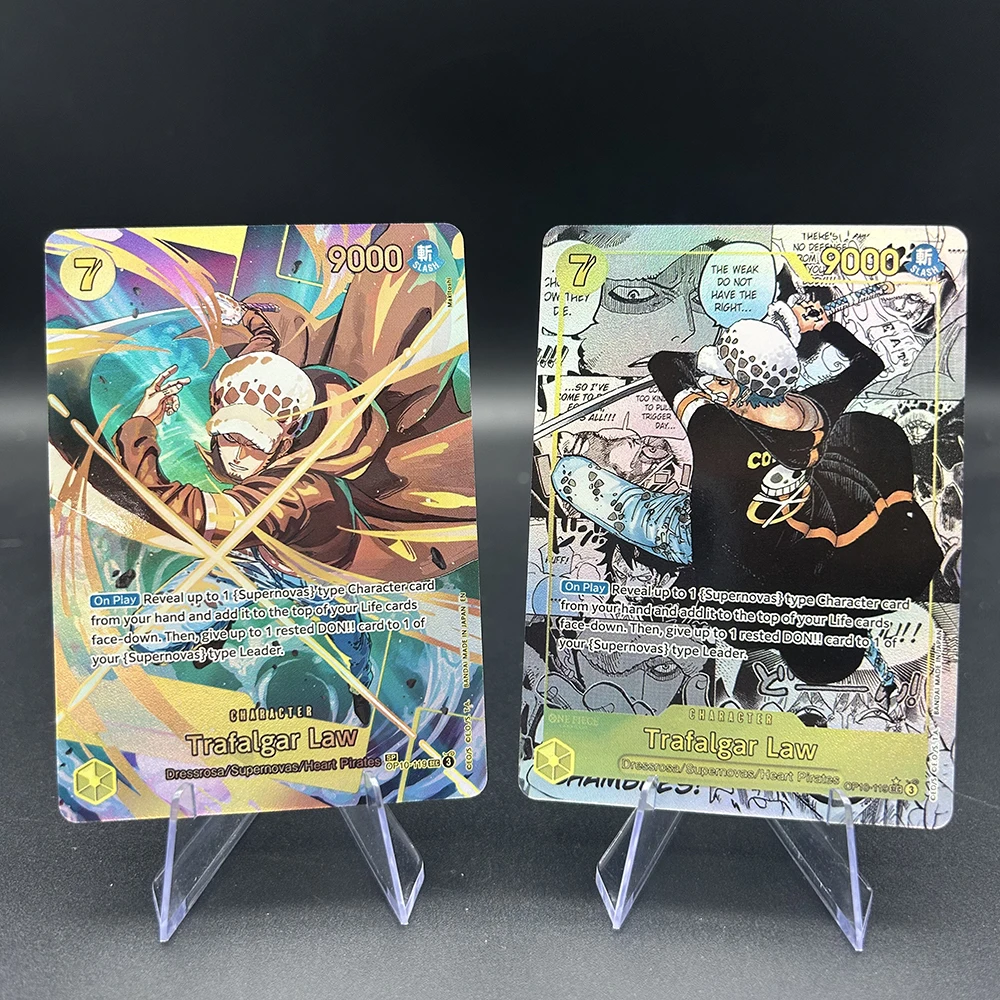 

Anime Opcg Proxy Collectible Cards Trafalgar Law Op04-089 Op09-119 Alternate Art Manga Holo Foil Premium Collectible Cards Gift