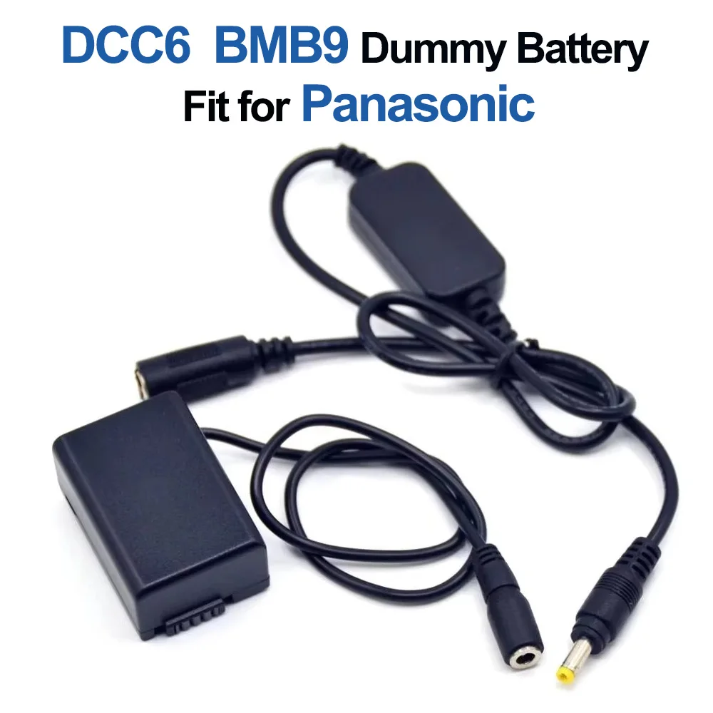 BMB9E BMB9 Dummy Battery DCC6 DC Coupler 12V-24V Step-down Cable Fit for Panasonic FZ100K FZ48K FZ45K FZ40K FZ60 FZ62 FZ70