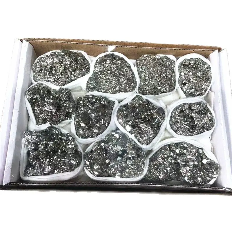 

New Arrivals Natural Raw Stone1box Pyrite Cluster Mineral Specimens Crystal Stones For Music Box