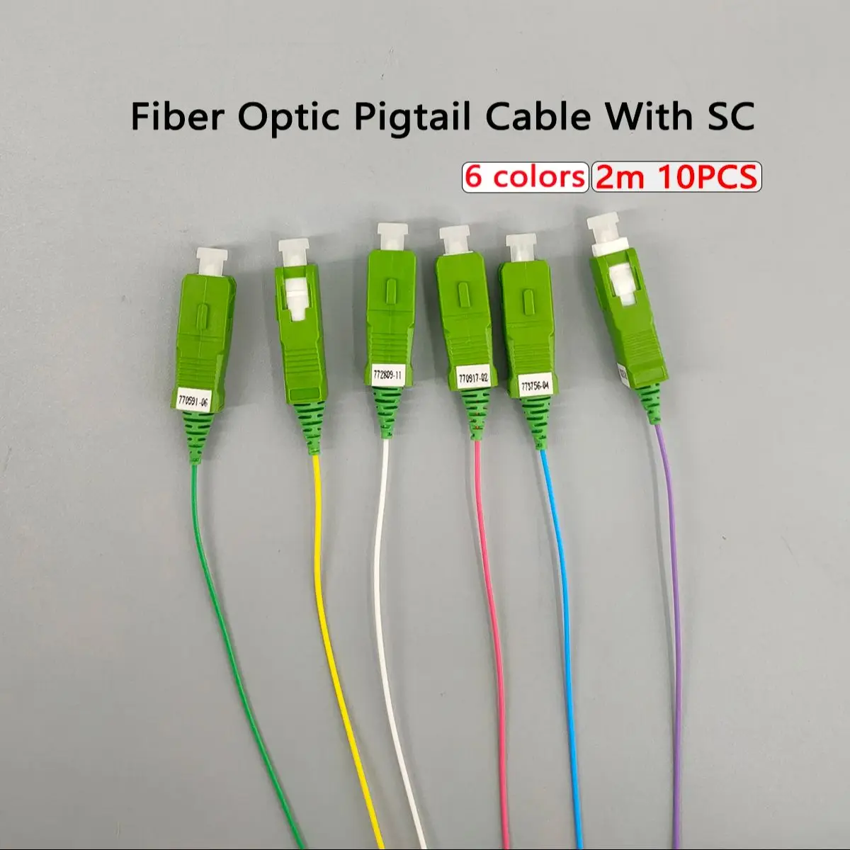 10pcs SC/APC Fiber Pigtail Single Mode Simplex 9/125μm 2m 0.9mm Indoor FTTH Fiber Optic Network Extension Cord