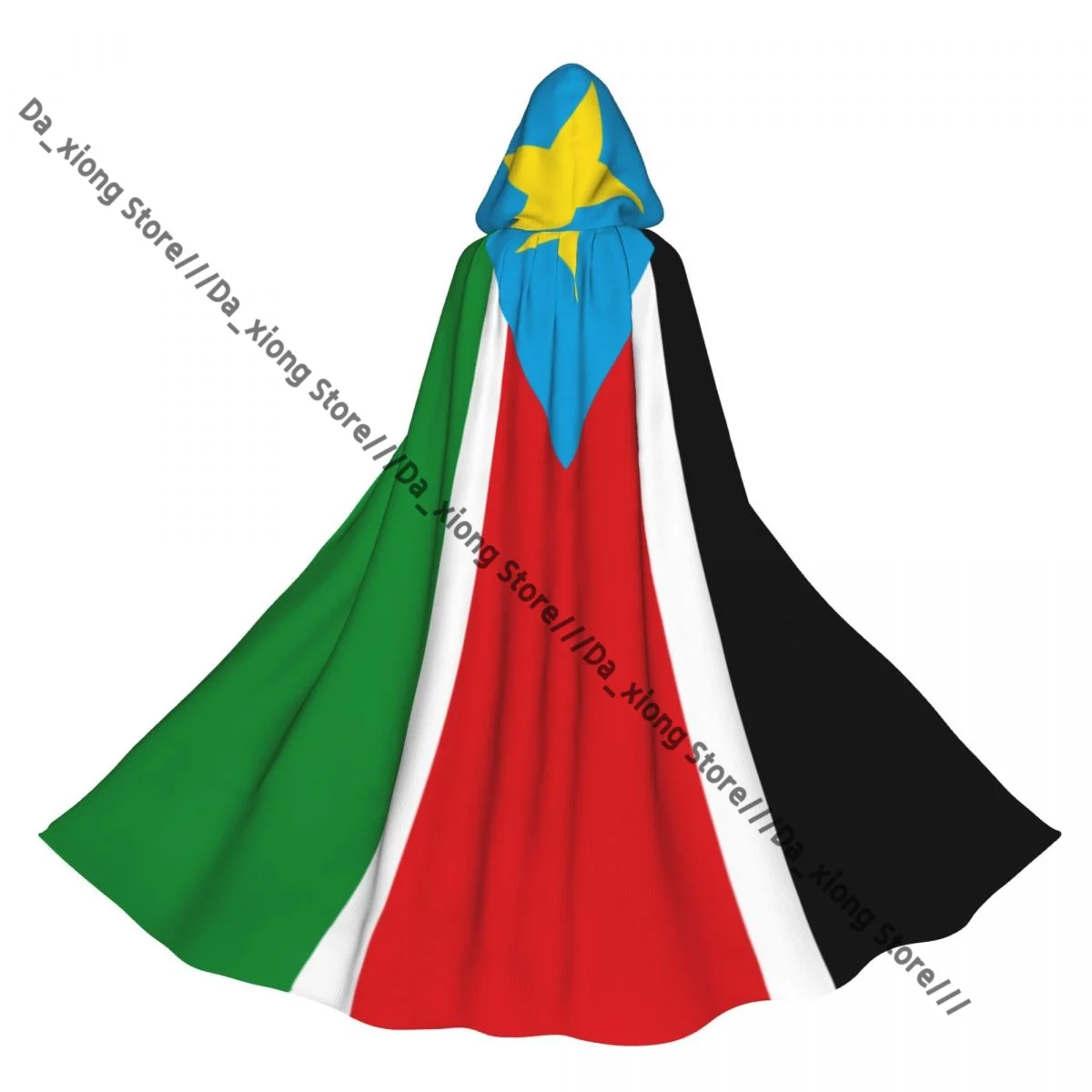 Flag Of South Sudan Witch Cloak Hooded Cosplay Costume Halloween Adult Long Party Cape