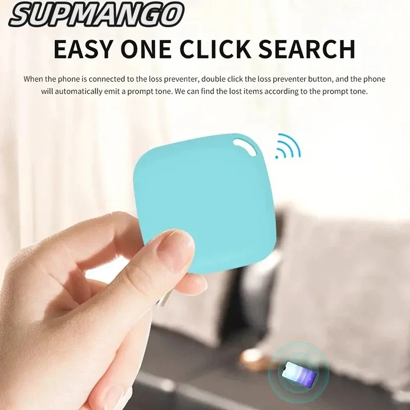 Round Mini Bluetooth 5.0 Anti-Lost Tracker: Smart Locator for Pets, Bags, Wallets