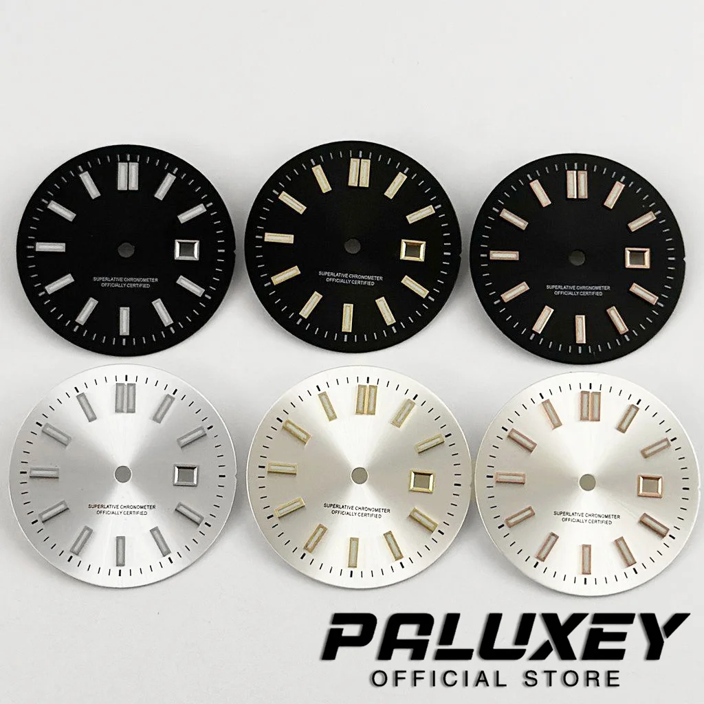NH05 24.5mm Sunray Dial Suitable for NH05 NH06 Japan Movement Green Luminous Watch Modification Accessories for 31mm Watch Case