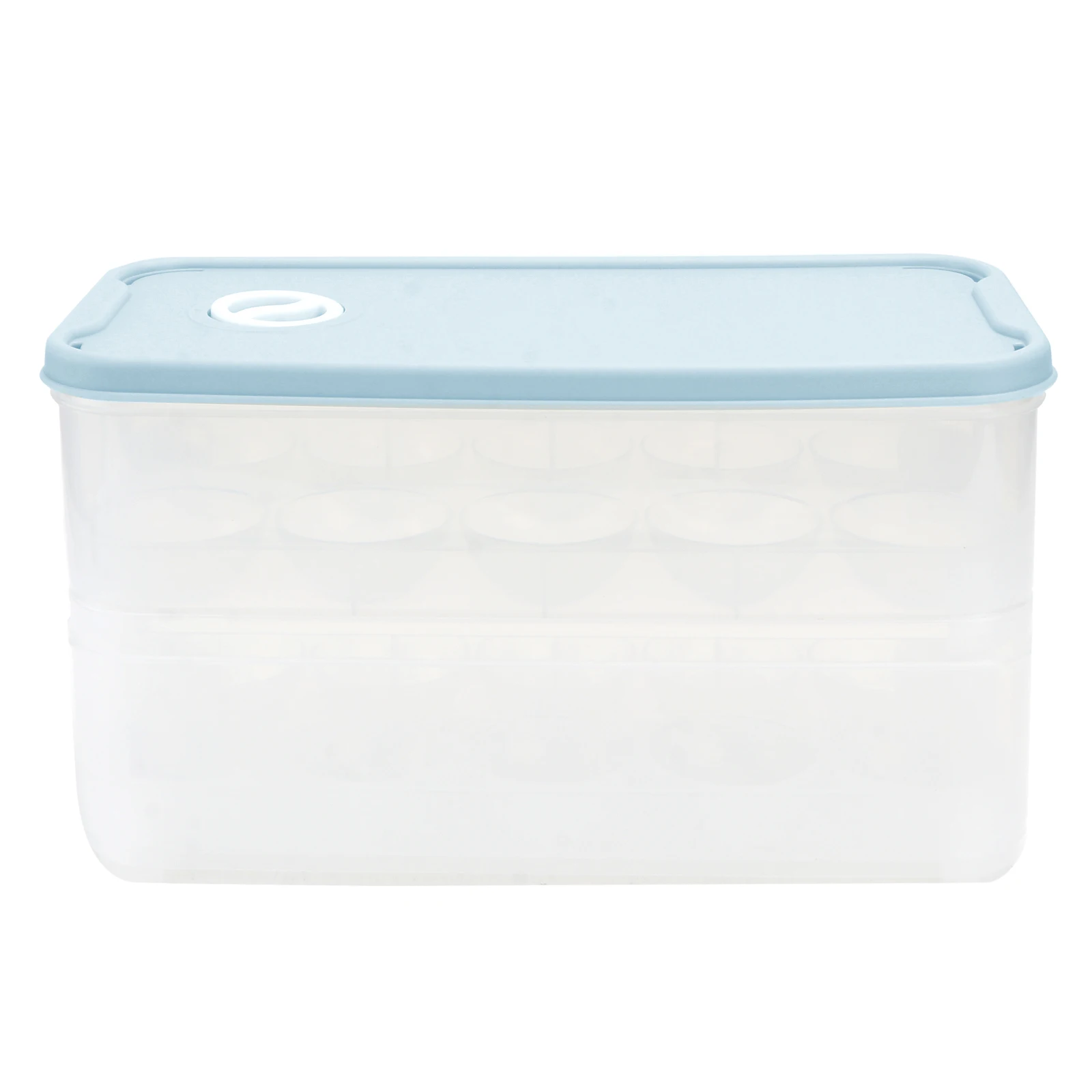 

1pc Egg Storage Box 10 Grids Stackable Date Recording Fresh Keeping Tray Kitchen Refrigerator Blue Container Egg Holder Home