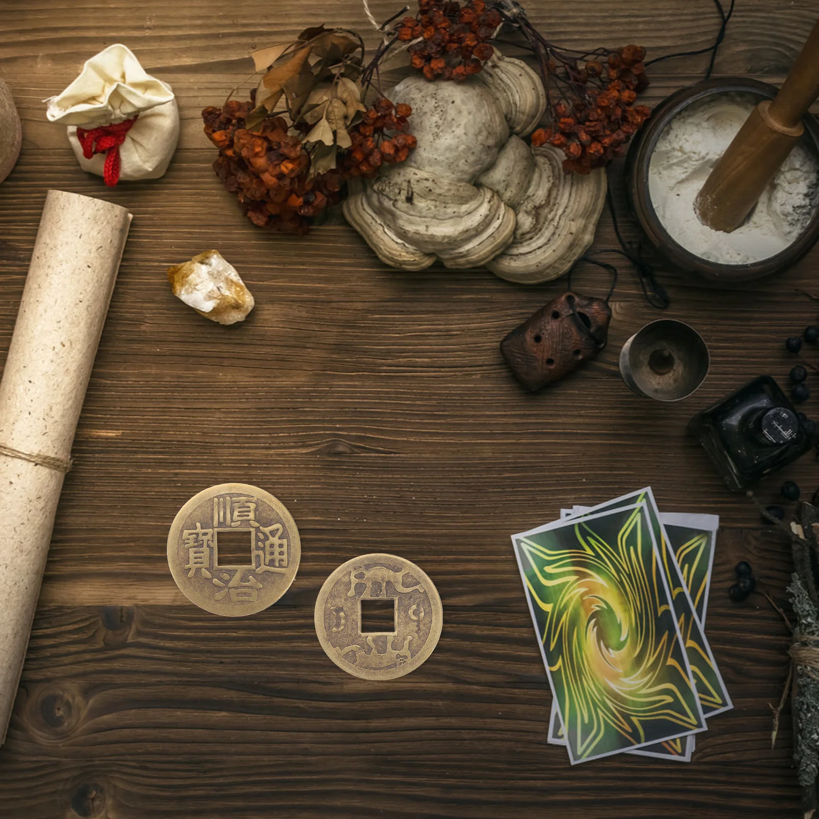 

Alipis 6pcs Vintage Copper Chinese Feng Shui Wealth Charms Five Emperor Money Supply Ornament Souvenir 6cm