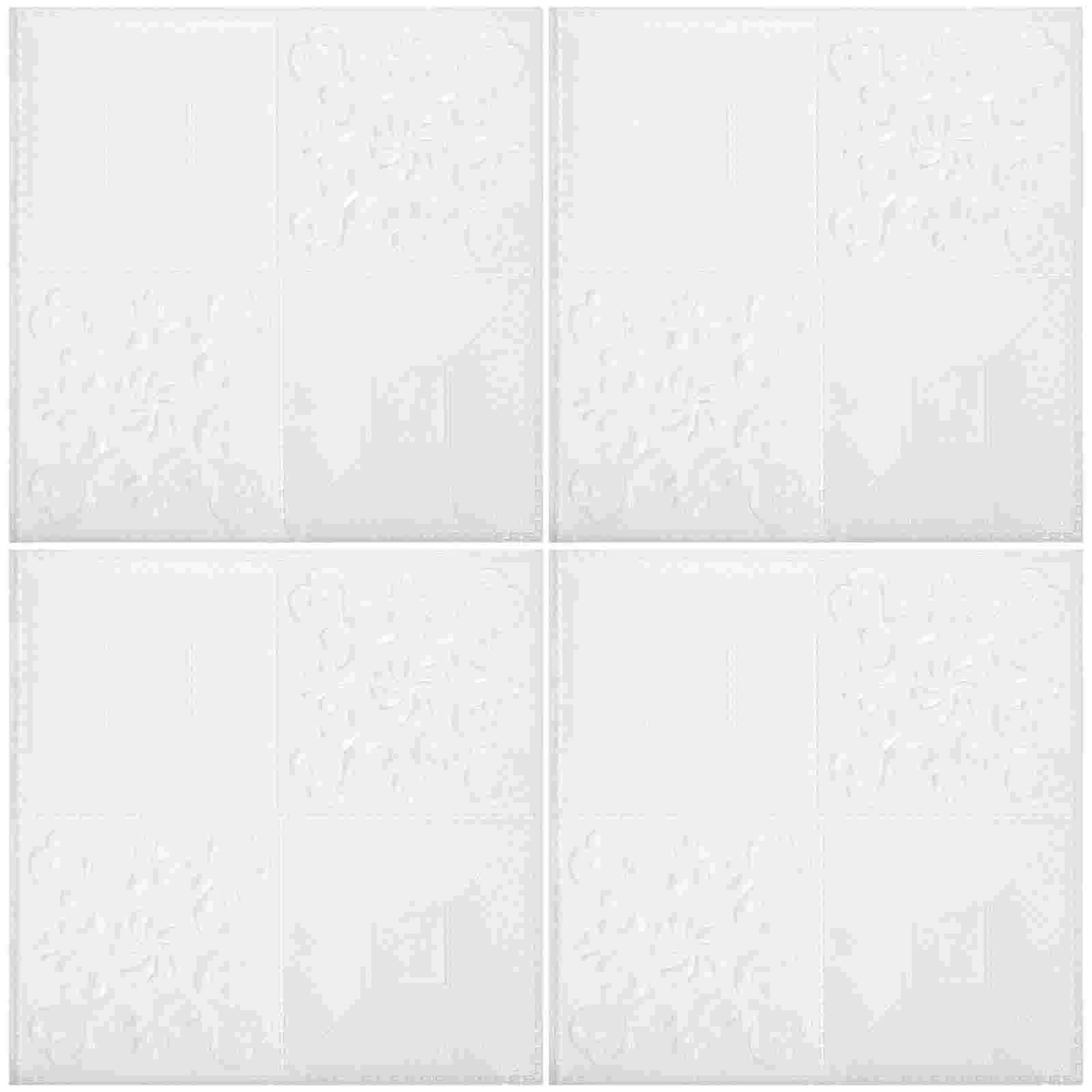 20 Pcs Wallpapers Brick Pattern Three-dimensional Sticker Ceiling Tiles Peel and for Walls Box Foam Stickers White