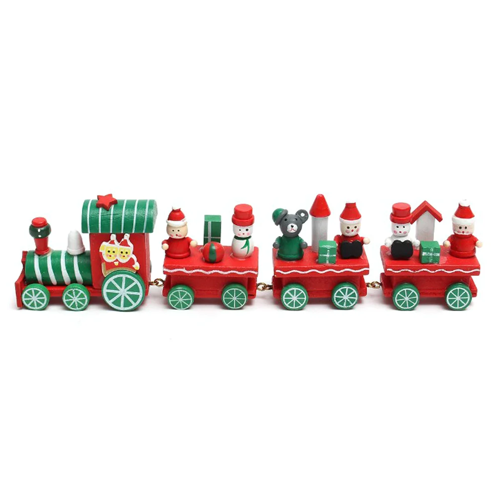 Festive Wooden Toy Xmas Train Christmas Children’s Toys Ornaments Kids Santa Claus