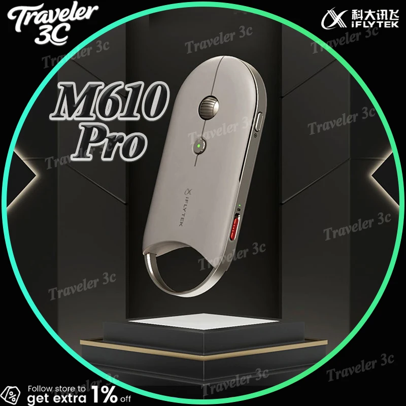 

IFLYBUDS M610Pro AI Office Mouse Voice Translation 2.4G Bluetooth Dual Mode Customized Lightweight Portable Aluminum Alloy Gift