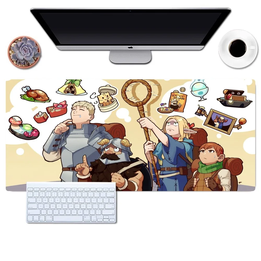 Bilibili Delicious in Dungeon Anime Mousepad Gaming Office Desk Pads Large For Computer Non-slip Lockedge Mouse Pad