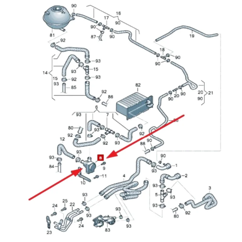 1K 0965561 J Kühlwasserpumpe Auto Auto Zusätzliche Hilfselektrische 12V für Golf Tiguan CC VW Passat B5 B6 Skoda SEAT AudiA3 Q3