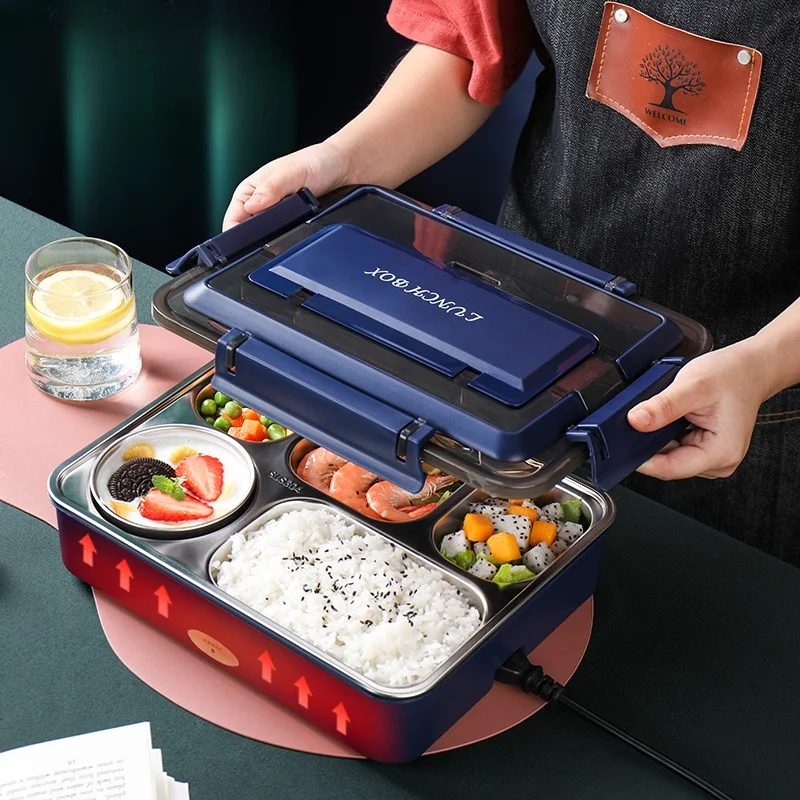 304 Stainless Steel Electric Lunch Box - Water-Free Heating Plug-in for Students & Office Workers with Heat Preservation