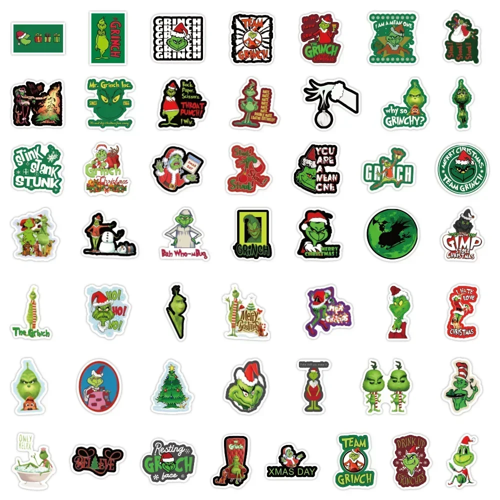 50pcs Cartoon Christmas Anime Luggage Guitar Scooter Window Decoration Waterproof Sticker