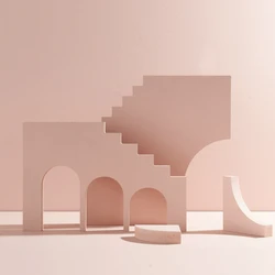 【Combination Series】Wooden Creative 3D Geometric Space Photography Shooting Props