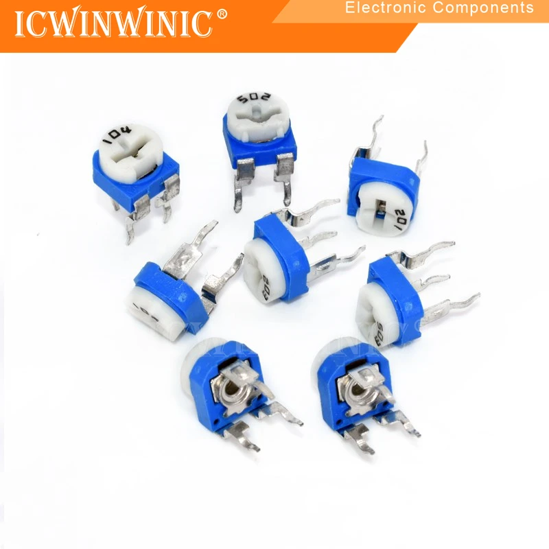 10piece Blue and white potentiometer RM065 1M (105) horizontal adjustable potentiometer