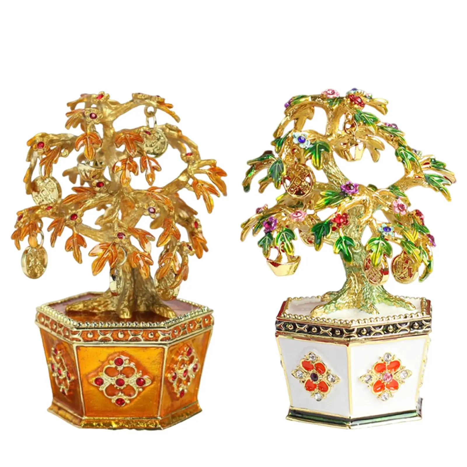 

Money Tree Bonsai Statue Decorative Tree Ornament for Cabinet Hallway Home
