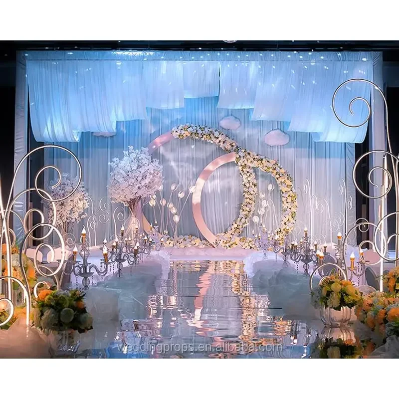 Muwei Premium Milk Silk Wedding Ceiling Drape - Soft Smooth Wrinkle Resistant - for Banquet Stage Party Event Decoration